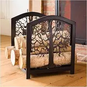 Firewood Holder，Firewood Rack Outdoor， Indoor Small Fireplace Firewood Rack, Home Rustic Log Holder, Lumber Kindling Organizer