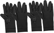 [SUPVOX] 2 Pair Copper Fiber Compression Gloves for Men Non Slip Elastic Fitness Gloves for Cycling Winter and Outdoor Sports Breathable and Grip Strength