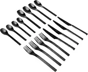 [BODUM] Penn K6335-01 Barcelona Cutlery Set, 16 Pieces, Stainless Steel, Black, 4 x 20 x 2 cm, 6 Units