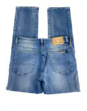NWT Buffalo David Bitton Men's Straight Six Stretch Distressed Blue Jeans 32x32
