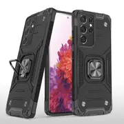 MCC Shockproof Samsung Galaxy S21 Ultra Heavy Duty Tough Case Cover Ring [Black]