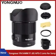 Yongnuo YN16MM F1.8S Auto Focus APS-C Frame Prime Lens for Sony E Mount Cameras