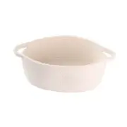 Small Woven Basket Cute Oval Cotton Rope Gifts Basket with Handle Empty Baby