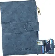[Homoyoyo] Slim Passport Book Cover Multi-Card Slots Travel Wallet for Women Men Blue