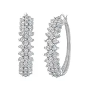 Sterling Silver 0.40ct Diamond Hoop Earrings