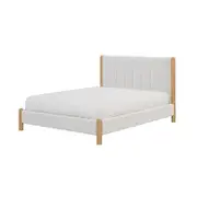Harper Boucle Upholstered Hardwood Bed Frame - Eggshell White