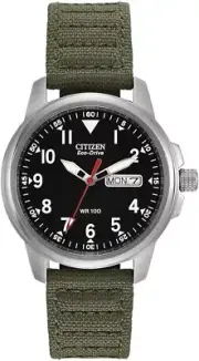 Citizen Men's Sport Casual Garrison 3-Hand Day/Date Eco-Drive Nylon Strap Watch
