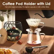 Coffee Pod Holder Round Large Capacity Coffee Pod Storage Basket with Lid qrwwe