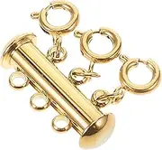 SHINEOFI Multi-Purpose Gold Spring Clip Jewelry Clasp 3-Hole for Necklaces Bracelets and Pendants