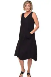 Tulip Clothing Garrison Women's Dress Cotton Knit in Black