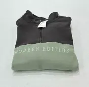 Cotton On Garments Men's Quarter Zip Fleece Pullover, Faded Slate, Size S
