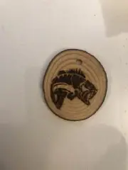 2.5” Hand Burned Pyrography Ornament -Original Composition “Bass Fishing”