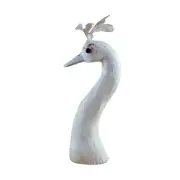 Artistic Feathered Peacocks Head Model Ornament for Enhancing Interior Aesthetic
