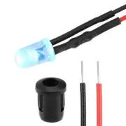 10Set DC12V 5mm Pre Wired LED with Holder Ice-Blue Light Lens 8mm Panel Mount