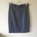 Unique 21 Navy Pinstripe Skirt Sz 14 Ruffle Pencil