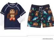 NEW GYMBOREE BOYS MONKEY SWIM SUIT AND RASH GUARD TOP SIZE 6-12 MTH, 2T