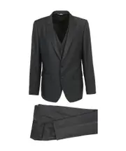Dolce Gabbana Three-Piece Tuxedo Suit IT48,IT46 Black