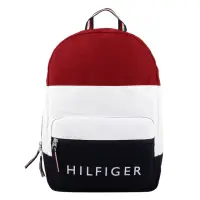 在飛比找momo購物網優惠-【Tommy Hilfiger】白字母標誌帆布手提後背包(紅