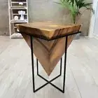 [Mango Trees] "Pyramid" Raintree Wood Side Table/Corner Stool/Planet Stand
