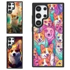 For Samsung A15 A16 S23 S24 S25 Ultra FE baby Welsh Corgi rose Anti scratch Case