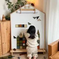 在飛比找蝦皮商城優惠-磁力畫板 兒童磁性塗鴉小黑板 白板雙面 寶寶繪畫寫字板 支架