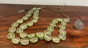 Fantastic Elk New With Tags Resin Beaded Necklace & Ring- Lime