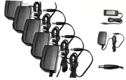 12V 1A Switching Power Supply Adapter 5 Pack - Black, UL-Listed