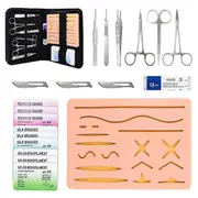 Medical Student - Silicone Suture Pads 17 Pre-Cut WoundSuture Tools Practice Sutures and Needles As Shown