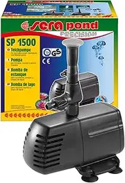 sera Pond SP 1500 Pond Pump, Efficient 1650 l/h Pump Performance, Variable Water Feature, Safe Installation with Suction Feet, Powerful with 50 Watt and 1.8 m Water Jet Height