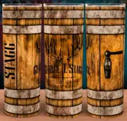 George T Stagg Bourbon Whiskey Wood Barrel Tumbler Cup 20oz