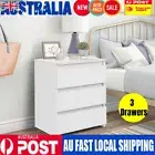 Bedside Tables Side Table Lamp 3 Storage Drawers Nightstand Bedroom Gloss AU