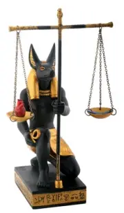 COLLECTION Black Gold Anubis Scales Justice Egyptian Statuette