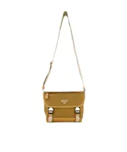 recycled-nylon shoulder bag One size cork beige