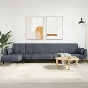 L-Shaped Sofa Bed Couches for Living Room Dark Grey, Chaise Lounge Sectional, Sleeper Couch, Modular Bed, Furniture Concept - 275x140x70 cm