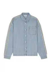 Palm Angels Kids Striped Chambray Shirt - Blue - 14YR (14 Years) 14YR (14 years)