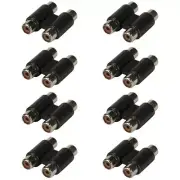 8x 2 RCA Dual Female to Female Jack Inline Coupler Audio Video Adapter Connector