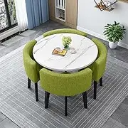 Contemporary Dining Set with 4 Chairs Solid Wood Table for Kitchen and Dining Room Stylish Table and Chair Set for Living Room or Reception Area