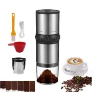 Electric Burr Coffee Grinder Portable Rechargeable Coffee Maker Stainless Steel