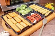 Silicone Sheet Pans for Baking, Air Fryer Oven Sheet Pan Divider, Cheat Sheets Silicone Baking Trays, Meal Prep Non-Stick Baking Sheets, 4 Dividers
