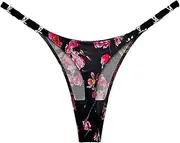[SAKVILSEC] Sexy Thong Women Underwear Briefs Seamless Panties Low Rise Luxury Metal Buckle G String Bikini