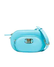 MCM Mode Travia Logo Plaque Mini Crossbody Bag One size Blue