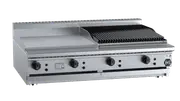 B+S Black Combination 600mm Grill Plate & 600 mm Char Broiler Bench Mounted Natural Gas