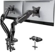 HUANUO Dual Monitor Stand - Full Adjustable Desk Mount Swivel Black