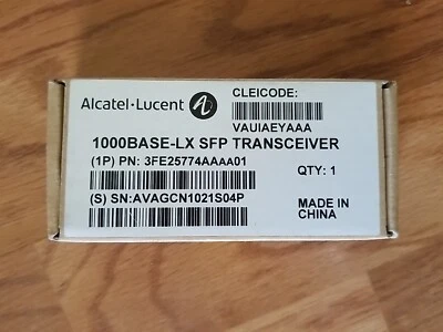 Alcatel-Lucent 1000BASE-LX SFP TRANSCEIVER PN# 3FE25774AAAA01