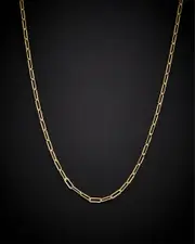 14K Italian Gold Polished Paperclip Chain Necklace