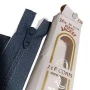 J&P Coats Heavy Jacket Zipper 24" Slate 24 Blue Metal Separating Zipper Jacket