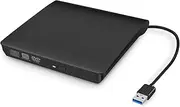 External CD/DVD Drive for Laptop, USB 3.0 Ultra-Slim Portable Burner Writer Compatible with Mac MacBook Pro/Air iMac Desktop Windows 7/8/10/XP/Vista (Black)