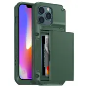 ZUSLAB Armor Plus Case for iPhone 13 Pro Max 6.7" Credit Card Holder Wallet Protective Shockproof Cover for Apple - Green