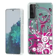 (Pink Bouquet)Rugged TPU phone case cover(Clear)for Samsung Galaxy S21+ Plus 5G