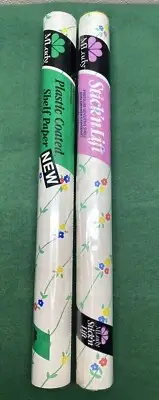 Vintage Floral Drawer Liners Coverings M'Lady Shelf Paper & Stick'n Lift 2 Rolls